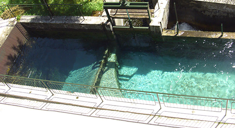 Wasserfassung des Kraftwerks "Schmelze" in Toblach